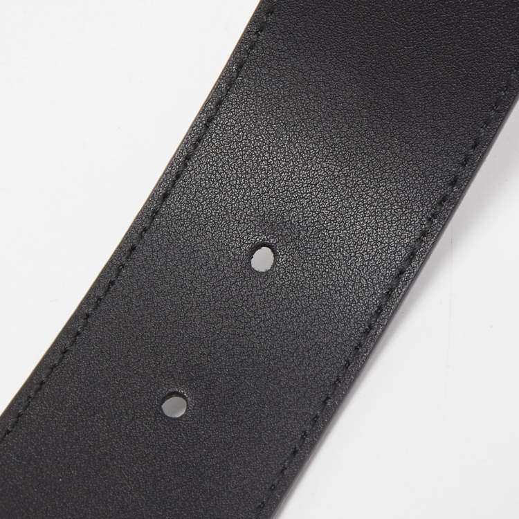 Pre Owned Gucci Black Leather GG Marmont Buckle Belt 85CM