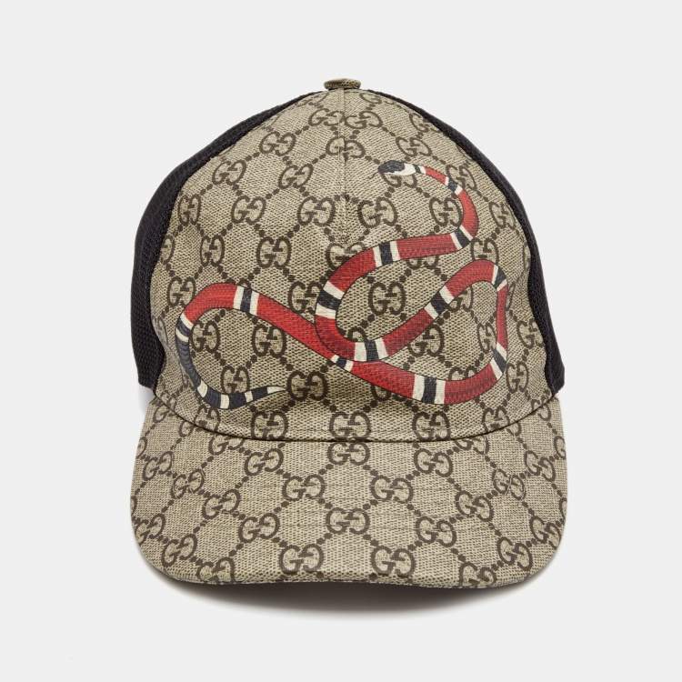 Gucci Beige Kingsnake Print GG Supreme Baseball Cap M Gucci | TLC