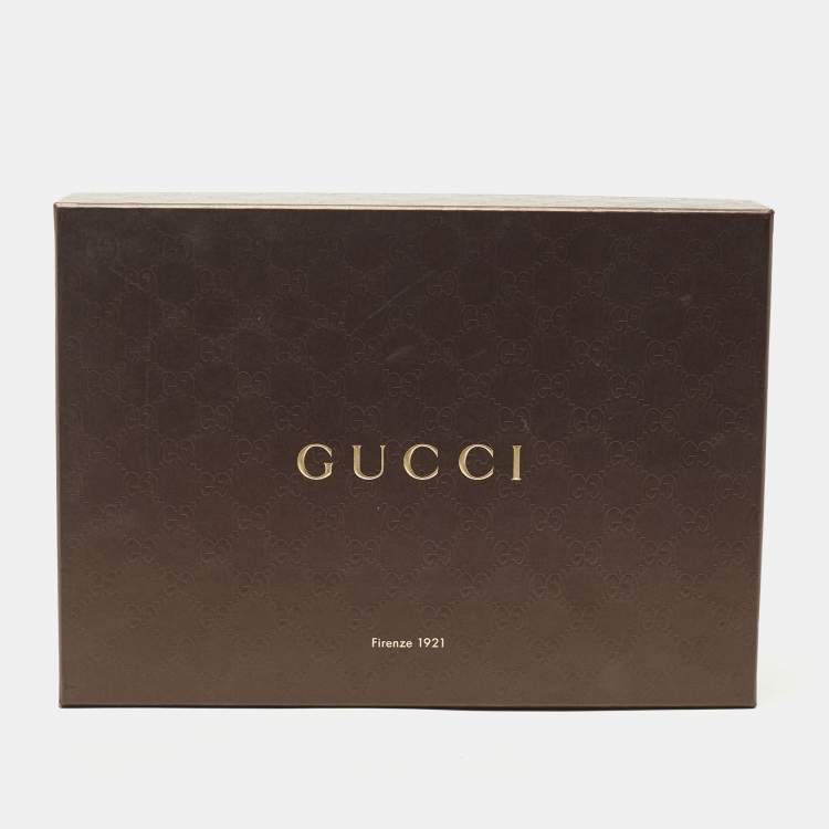 Pre Owned Gucci Black/Green/Red Web Wool & Silk Knit Scarf