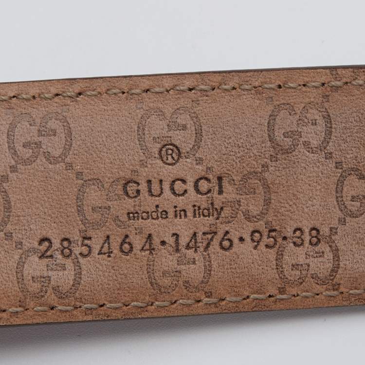 Pre Owned Gucci Burgundy Leather Buckle Belt 90CM