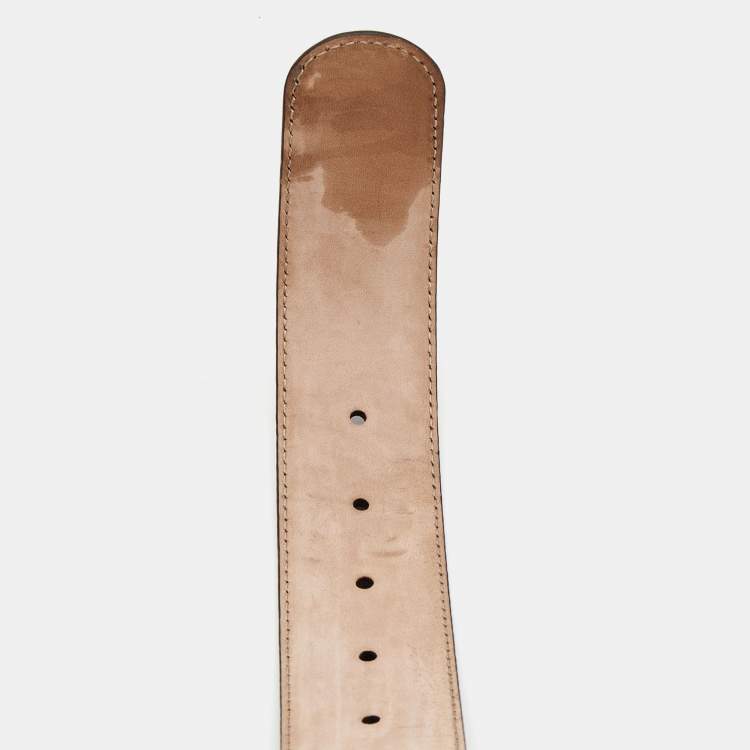 مملوكة مسبقًا Gucci Black Guccissima Leather Interlocking G Buckle Belt 110CM