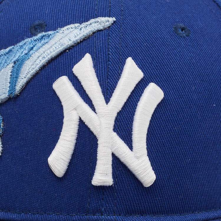 Pre Owned Gucci Blue NY Yankees Bird Embroidered Cotton Baseball Cap 