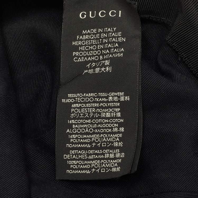 Pre Owned Gucci Black Logo Monogram Web Stripe Detail Canvas Baseball Cap M