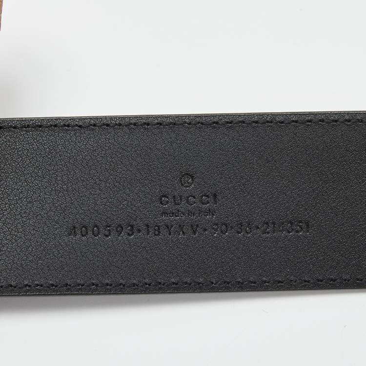 مملوكة مسبقًا Gucci Black Leather Double G Buckle Belt 90 CM