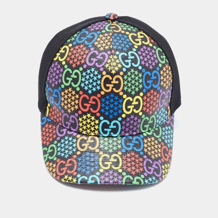 Pre Owned Gucci Multicolor Psychedelic GG Canvas & Mesh Baseball Cap S