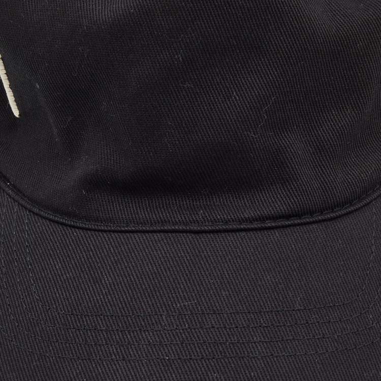 Pre Owned Gucci Black Loved Embroidered Canvas Baseball Cap M