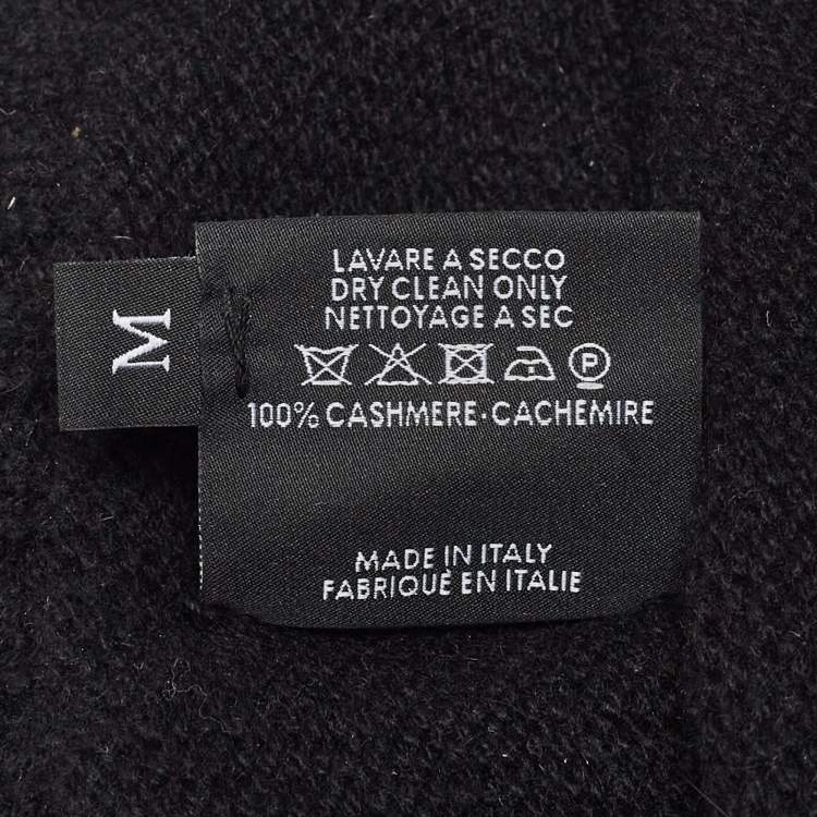 Pre Owned Gucci Black Rib Cashmere Knit Beanie S