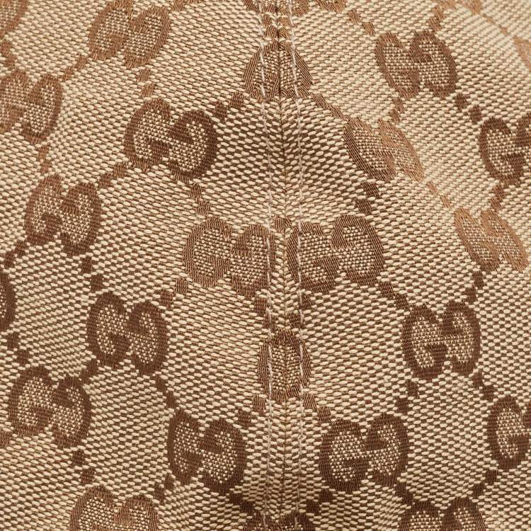 Pre Owned Gucci Brown Logo Monogram Cotton Canvas Baseball Cap M