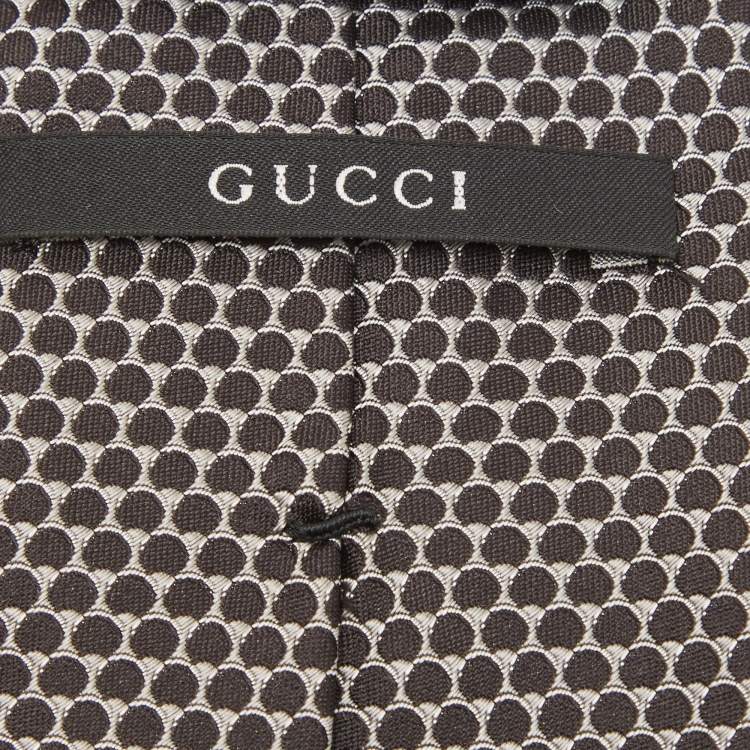 مملوكة مسبقًا Gucci Black Patterned Silk Tie