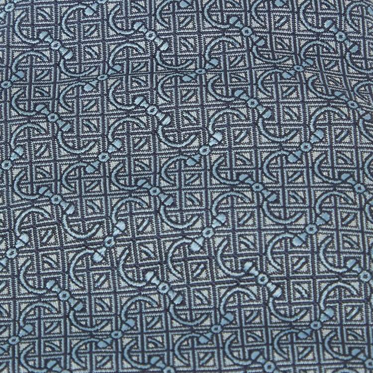 مملوكة مسبقًا Gucci Blue Patterned Silk Tie