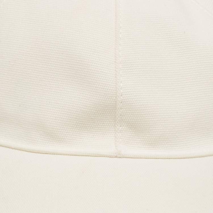 Pre Owned Gucci White GG Embroidered Cotton Baseball Cap Size M