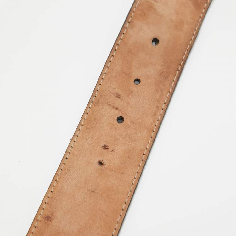 Pre Owned Gucci Purple GG Imprime Canvas Interlocking G Buckle Belt 90CM