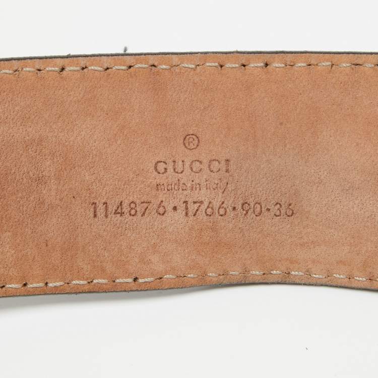 Pre Owned Gucci Purple GG Imprime Canvas Interlocking G Buckle Belt 90CM