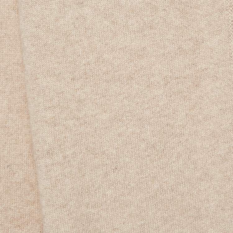 Pre Owned Gucci Beige Striped Edge Cashmere Blend Muffler 