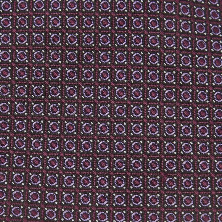Pre Owned Gucci Purple Jacquard Silk Tie