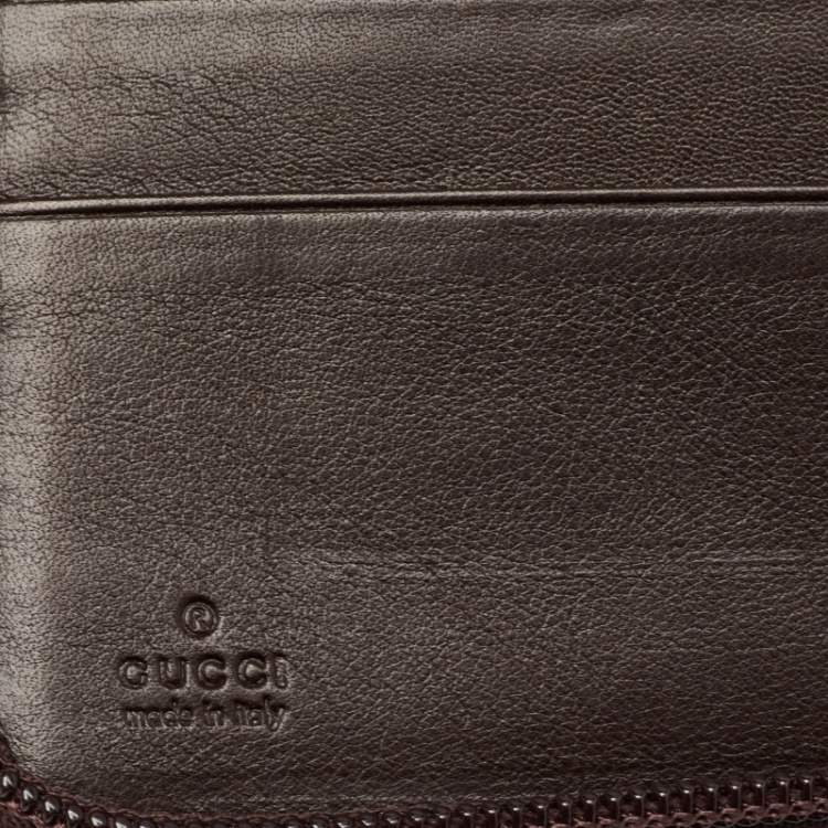 Pre Owned Gucci Dark Brown Guccissima Leather Agenda Cover