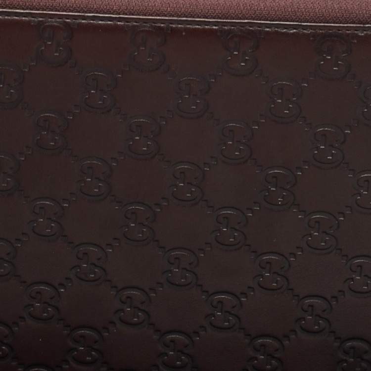 Pre Owned Gucci Dark Brown Guccissima Leather Agenda Cover