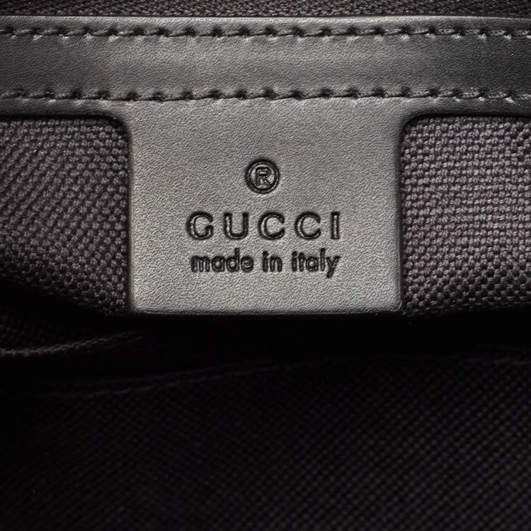 Pre Owned Gucci Black GG Supreme Canvas and Leather Briefcase Bag