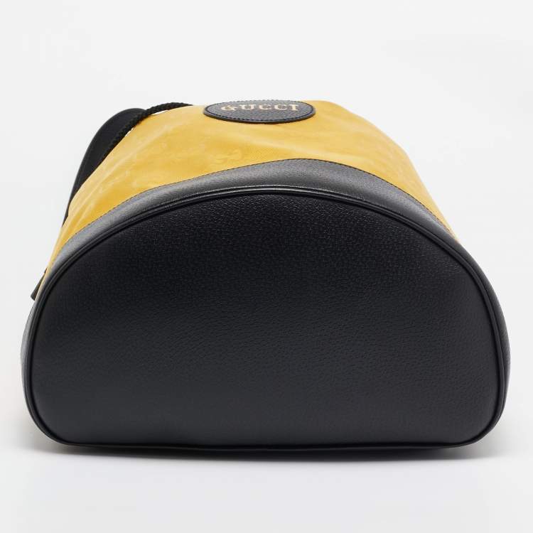 Pre Owned Gucci Yellow GG Nylon Off The Grid Large Drawstring Backpack