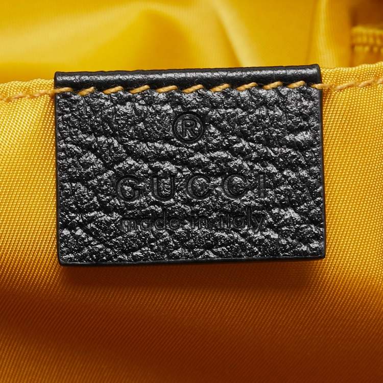 Pre Owned Gucci Yellow GG Nylon Off The Grid Large Drawstring Backpack