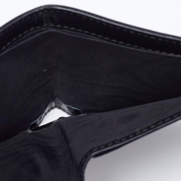 Pre Owned Gucci Black GG Supreme Canvas Snake Bifold Wallet 