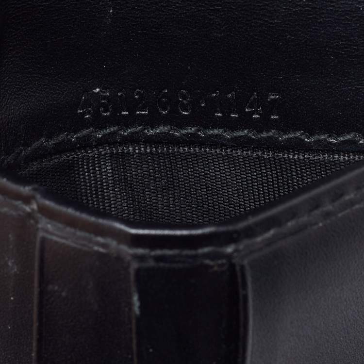 Pre Owned Gucci Black GG Supreme Canvas Snake Bifold Wallet 