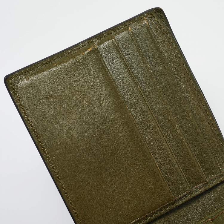 مملوكة مسبقًا Gucci Green Crocodile Bifold Compact Wallet