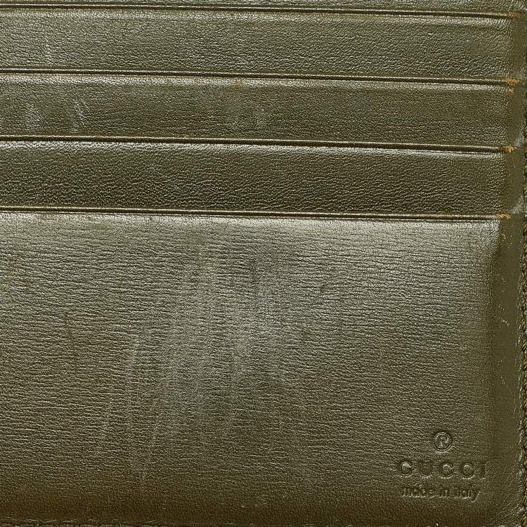مملوكة مسبقًا Gucci Green Crocodile Bifold Compact Wallet