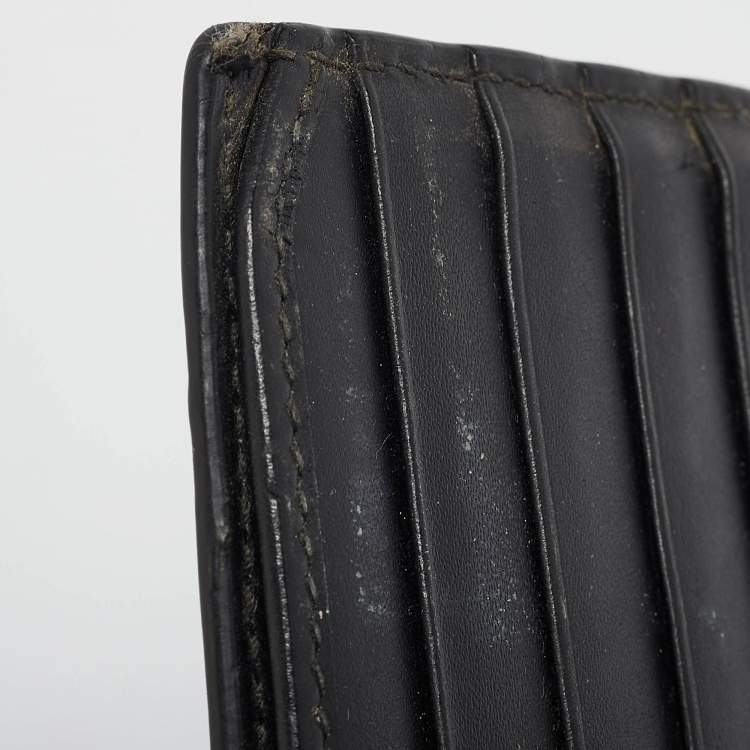 Pre Owned Gucci Black Guccissima Leather Bifold Long Wallet