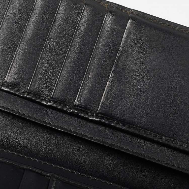 Pre Owned Gucci Black Guccissima Leather Bifold Long Wallet