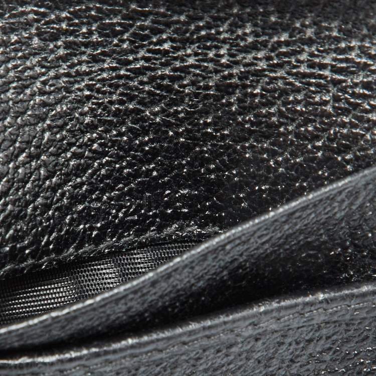 Pre Owned Gucci Black Leather Web Bifold Wallet