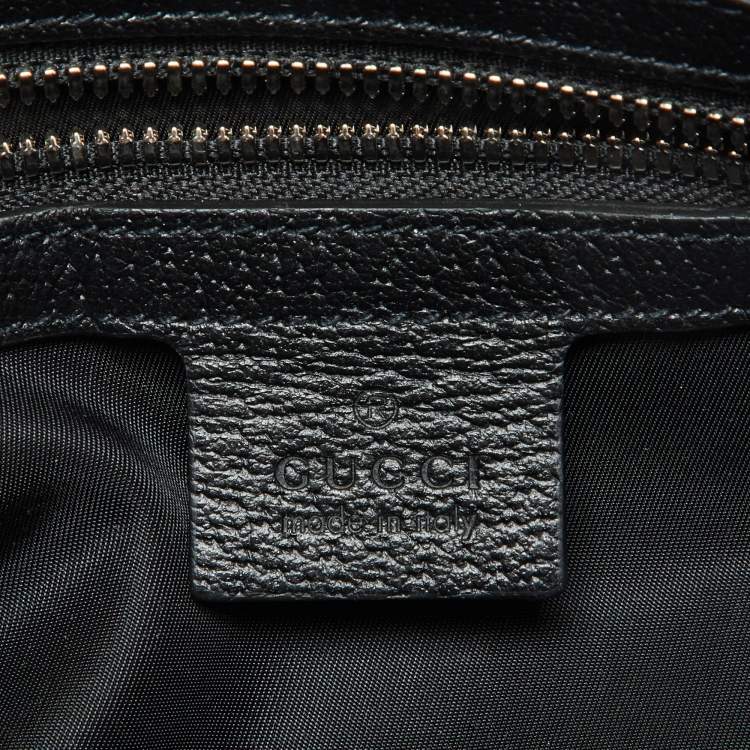 Pre Owned Gucci Black GG Econyl Nylon and Leather Off the Grid Belt Bag