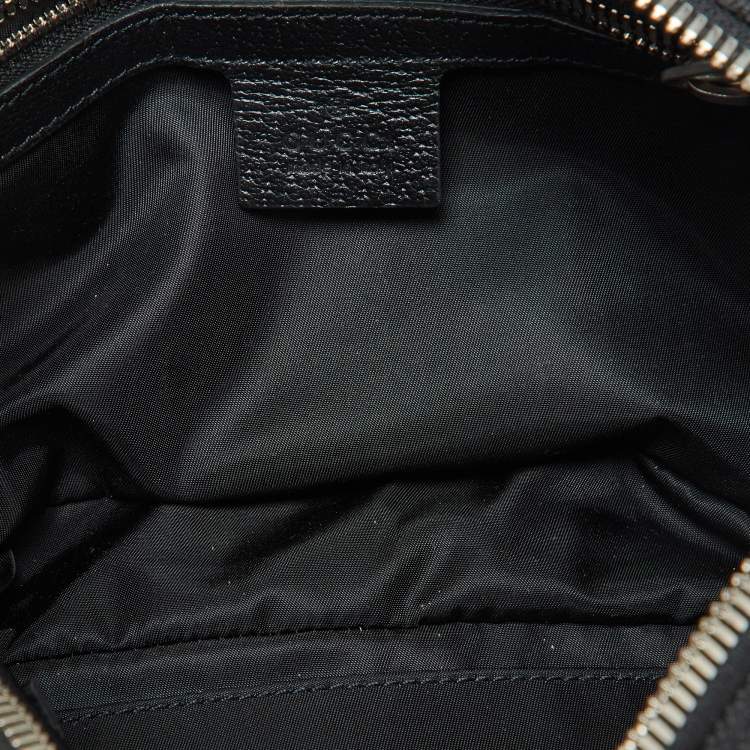 Pre Owned Gucci Black GG Econyl Nylon and Leather Off the Grid Belt Bag