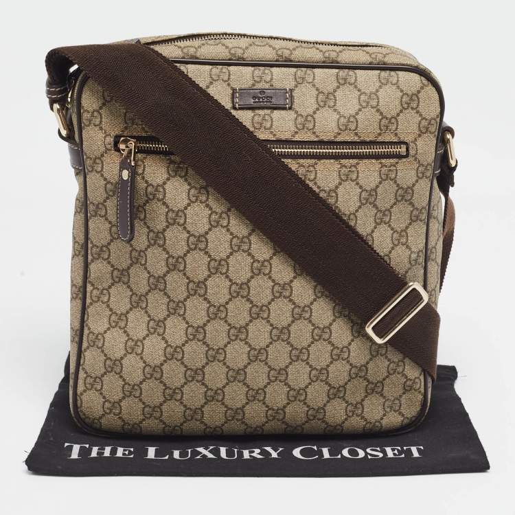 Pre Owned Gucci Beige GG Supreme Canvas Joy Messenger Bag