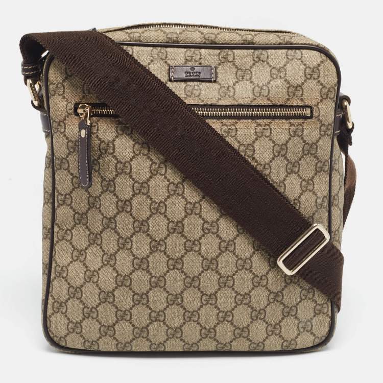 Pre Owned Gucci Beige GG Supreme Canvas Joy Messenger Bag