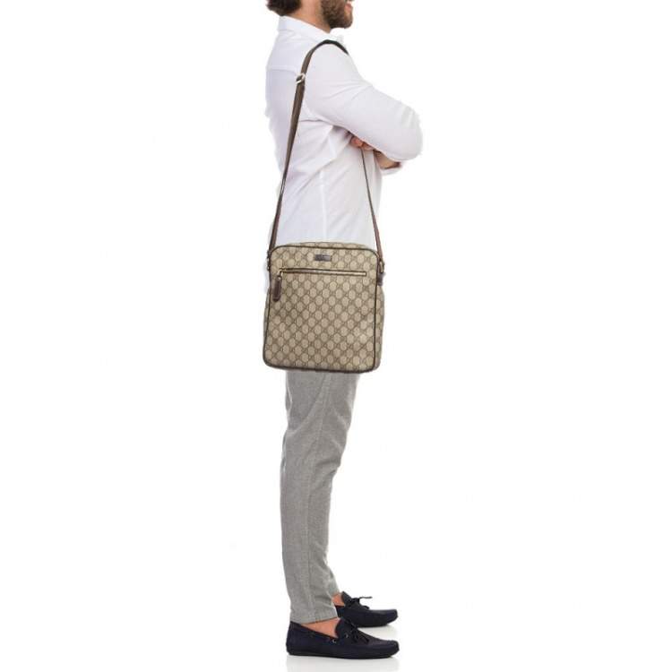 Pre Owned Gucci Beige GG Supreme Canvas Joy Messenger Bag