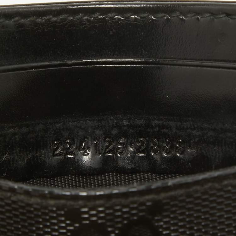 مملوكة مسبقًا Gucci Black GG Imprime Canvas and Leather Card Holder 
