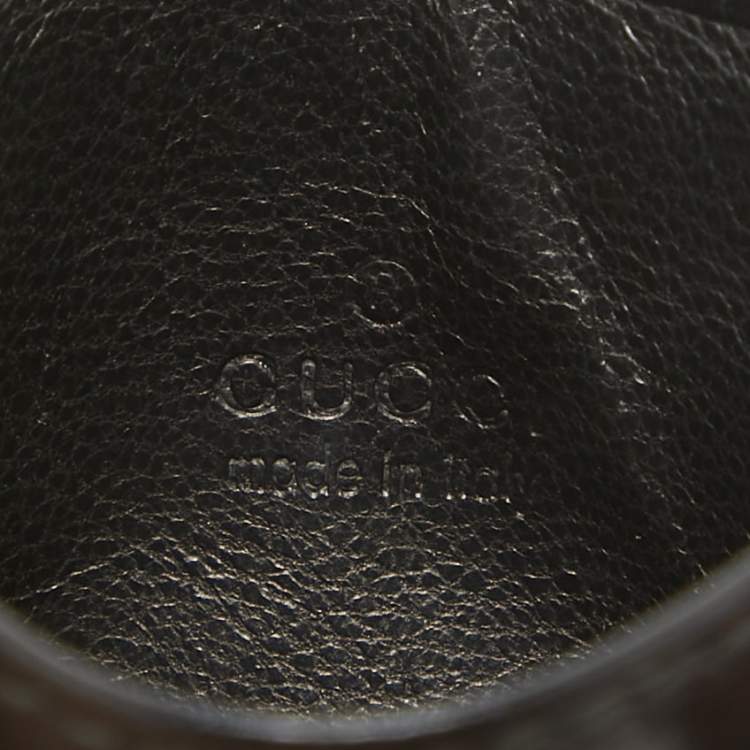 مملوكة مسبقًا Gucci Black GG Imprime Canvas and Leather Card Holder 