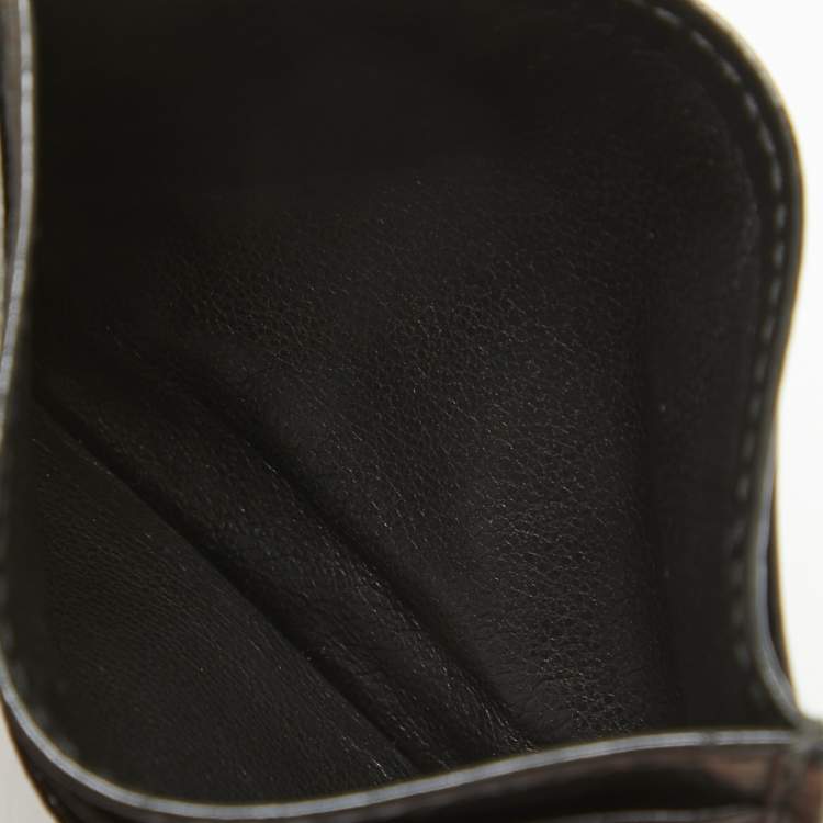 مملوكة مسبقًا Gucci Black GG Imprime Canvas and Leather Card Holder 