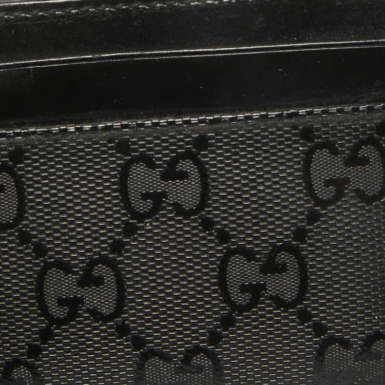 مملوكة مسبقًا Gucci Black GG Imprime Canvas and Leather Card Holder 