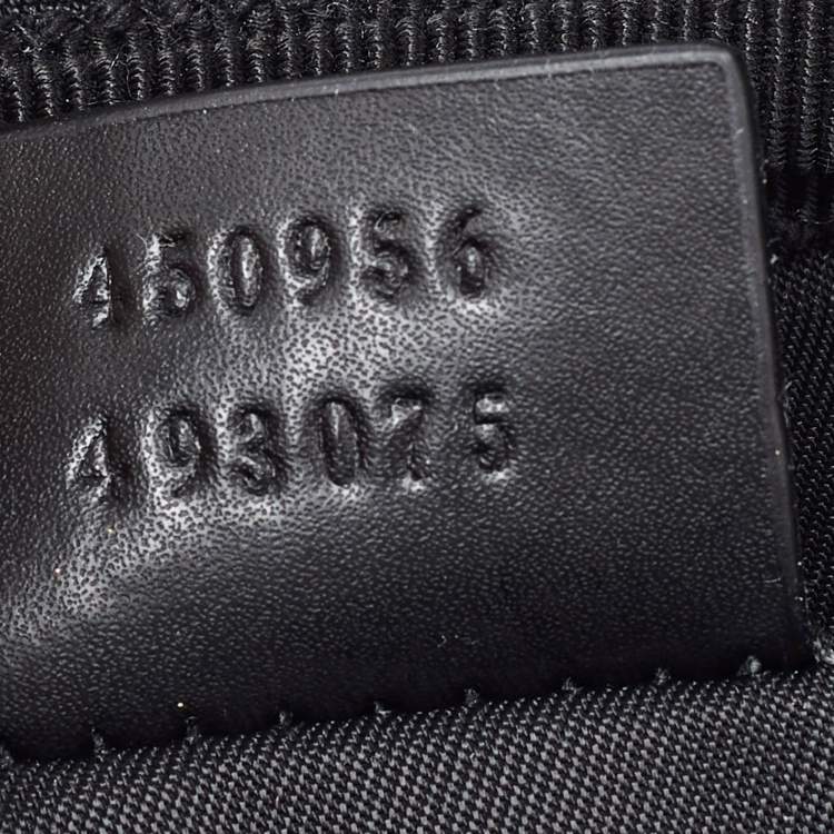 Pre Owned Gucci Black/Beige GG Supreme Canvas and Leather Double Belt Bag