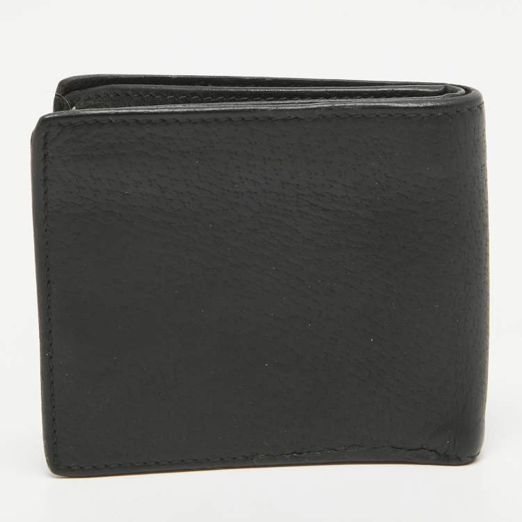 Pre Owned Gucci Black Leather Web Bifold Wallet