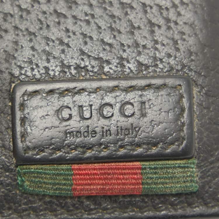 Pre Owned Gucci Black Leather Web Bifold Wallet