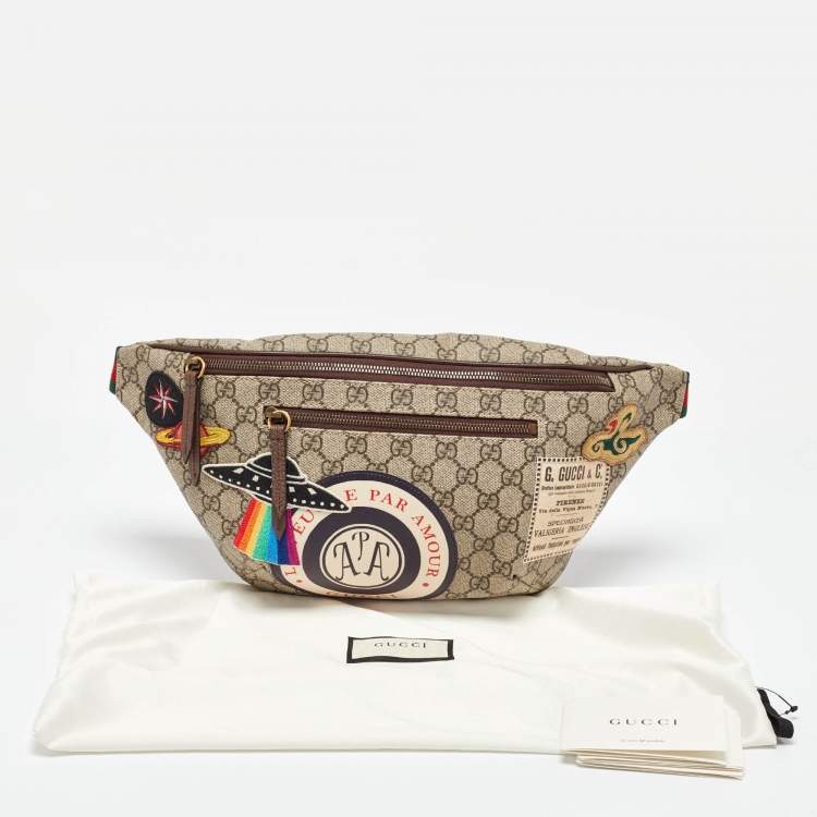 Pre Owned Gucci Beige GG Supreme Canvas Courrier Belt Waist Bag