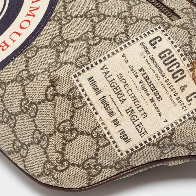 Pre Owned Gucci Beige GG Supreme Canvas Courrier Belt Waist Bag