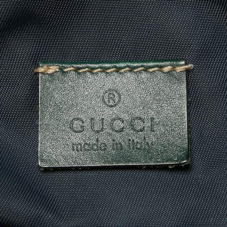 Pre Owned Gucci Red/Dark Blue Nylon Logo Travel Bag