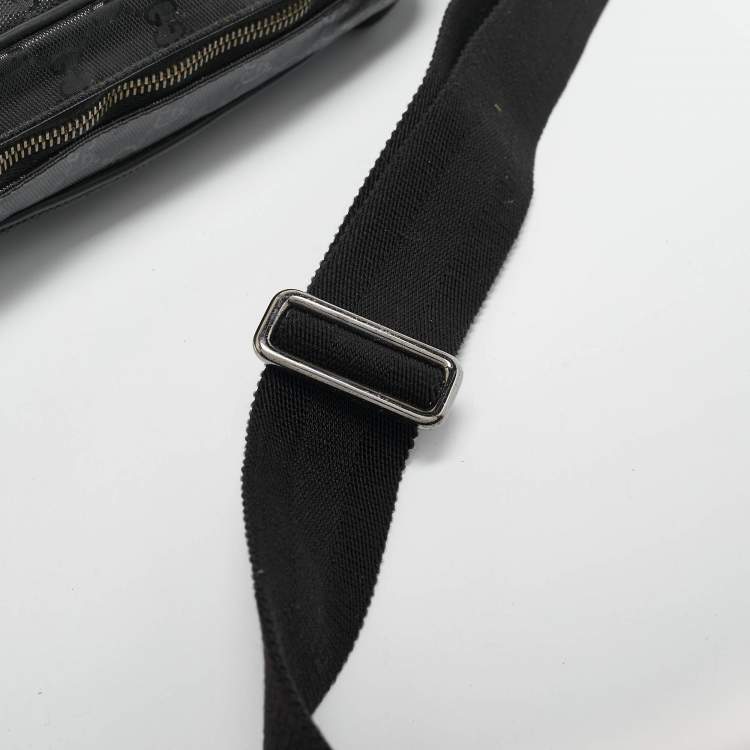 Pre Owned Gucci Black GG Imprime Canvas and Leather Messenger Bag