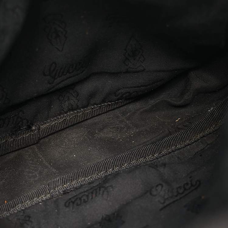 Pre Owned Gucci Black GG Imprime Canvas and Leather Messenger Bag