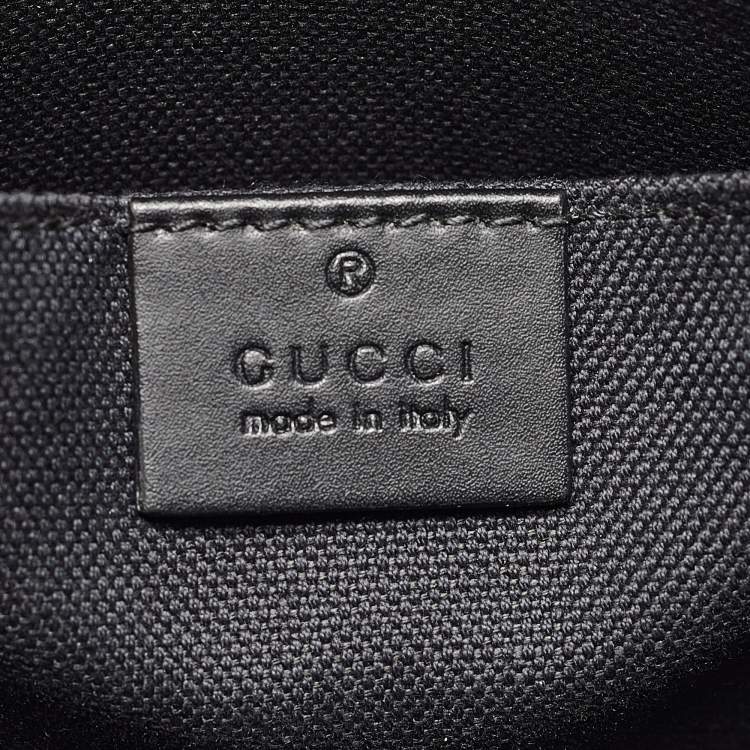 Pre Owned Gucci Black GG Supreme Canvas and Leather Small Web Messenger Bag