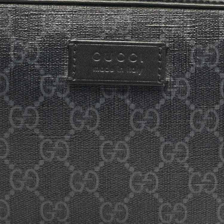 Pre Owned Gucci Black GG Supreme Canvas Wristlet Pouch